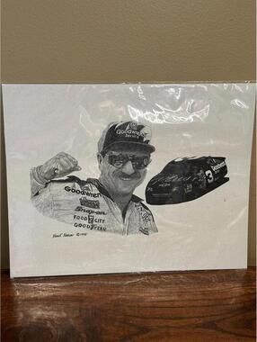 Vintage 1998 Dale Earnhardt Drawing Print by Frank Nareau